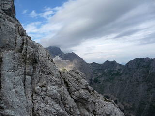 View from mountain Alpspitze in Garmisch-Partenkirchen, Bavaria, Germany