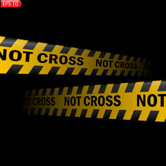 Black and color caution lines isolated. Realistic warning tapes. Danger signs