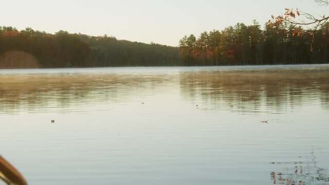Crisp autumn morning sunrise on a lake in Maine