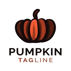 Pumpkin logo design on halloween celebration