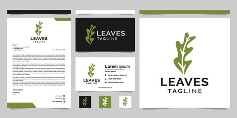 business, company or corporate brand identity. Modern and creative leaf logo design on halloween celebration