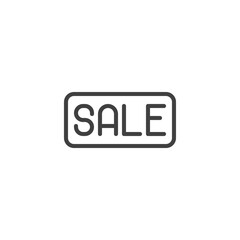 Sale sign line icon. linear style sign for mobile concept and web design. Sale shop tag outline vector icon. Symbol, logo illustration. Vector graphics