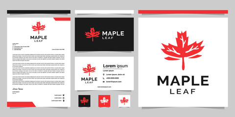 business, company or corporate brand identity. Modern and simple maple leaf logo design for Halloween celebrations
