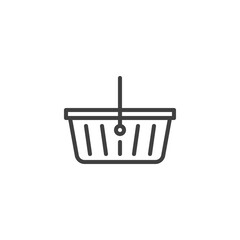 Shopping basket line icon. linear style sign for mobile concept and web design. Market basket outline vector icon. Symbol, logo illustration. Vector graphics