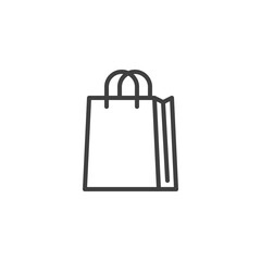 Shopping bag line icon. linear style sign for mobile concept and web design. Paper shopping bag outline vector icon. Symbol, logo illustration. Vector graphics