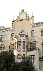 Naklejka premium flag of Azerbaijan, Azerbaijan, Karabakh, sky, blue, national, red, symbol, white, Baku, country, banner, strength, union, post, clouds, flags, waving, victory, patriotism, flight, nation, war Armenia