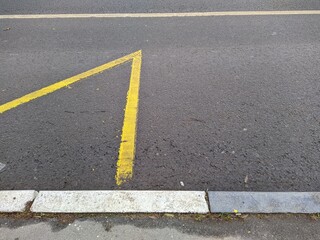 Fototapeta premium curbs enclosing the bus stop top view