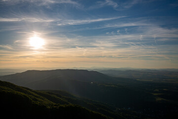 sunset in the mountains