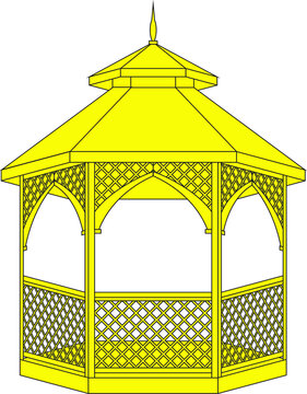 yellow gazebo garden structure clip art preview