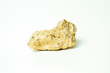 gold ore, huge gold gemstones on white background, precious stone