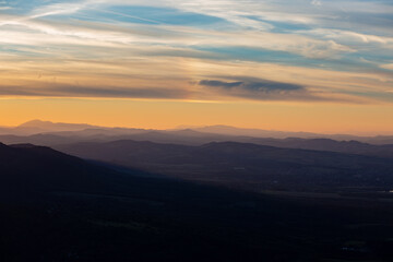 sunset in the mountains
