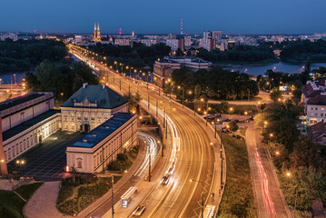 City of Warsaw by night