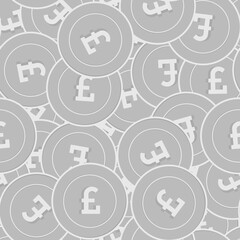 British pound silver coins seamless pattern. Sight