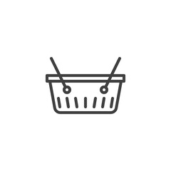 Empty shopping basket line icon. linear style sign for mobile concept and web design. Shopping basket outline vector icon. Symbol, logo illustration. Vector graphics