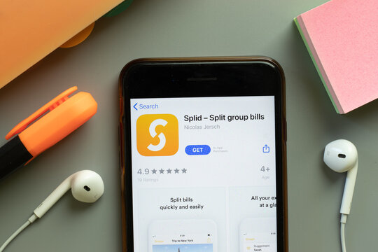 New York, United States - 7 November 2020: Splid app store logo on phone screen, Illustrative Editorial