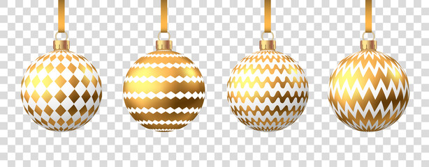 Golden  Christmas  ball  isolated on white background.