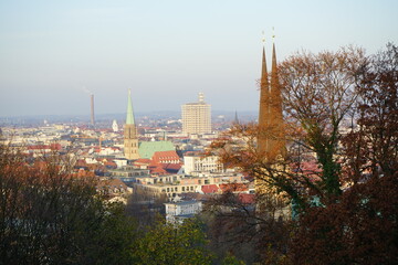 Bielefeld from the top,Bielefeld a old The Sparrenburg (actually: Sparrenberg Castle and Fortress, formerly also Sparenburg) is a restored fortress in Bielefeld's Mitte district.	