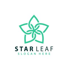 Star Leaves logo Design vector illustration