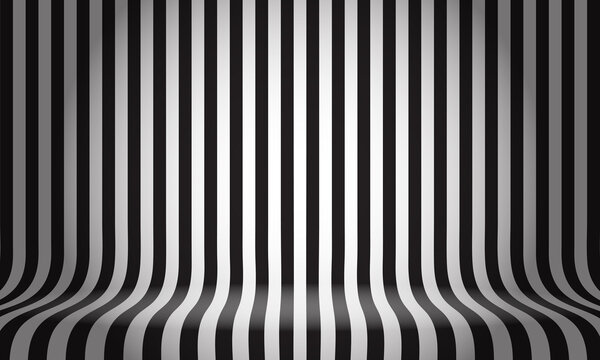 Black white line pattern studio display empty space background vector illustration.