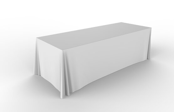 Trade show exhibition advertising runner table adjustable cloth  Banner or Table cover. 3d render illustration.