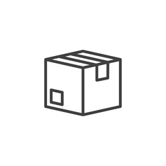 Cardboard box, parcel line icon. linear style sign for mobile concept and web design. Delivery box outline vector icon. Symbol, logo illustration. Vector graphics