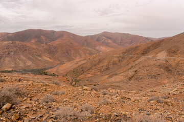 The way from Bentacoria to Pajara on the island of Fuerteventura, Spain