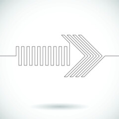 One Line Design . Vector Arrow Background.Abstract Geometrical illustration.