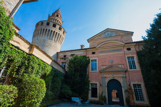 RIVALTA TREBBIA, ITALY, AUGUST 25, 2020 - View of Rivalta castle in Rivalta Trebbia town, Piacenza province, Emilia Romagna, Italy
