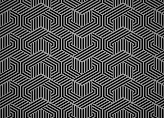 Abstract geometric pattern with stripes, lines. Seamless vector background. Black and gray ornament. Simple lattice graphic design