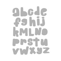 Vector cartoon funny Alphabet. Cute gray vector English