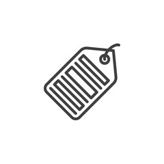 Barcode price tag line icon. linear style sign for mobile concept and web design. Shopping label with barcode outline vector icon. Symbol, logo illustration. Vector graphics
