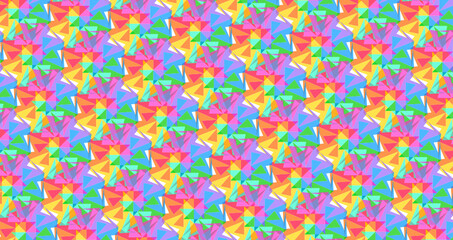 repetitive abstract geometric rainbow pattern-8v21a of the polygon-8v2a