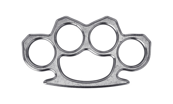 Brass knuckles metal isolated on a white background, 3D render