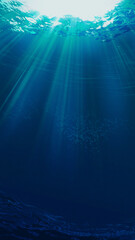 Fototapeta na wymiar Deep blue sea. Underwater backgrounds