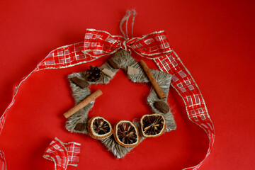 Step by step how to make a Christmas star. Step five.