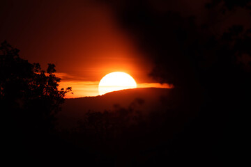 sun behind the mountains