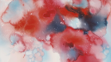 Abstract red and grey clouds watercolor background