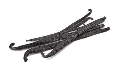 Vanilla sticks isolated on white background