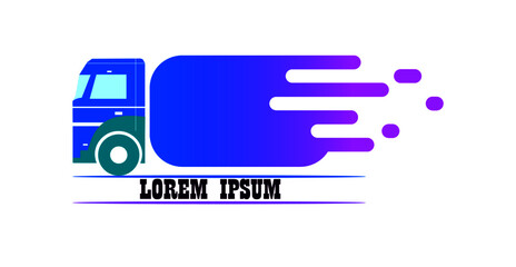 service icon. A trucking logo in blue and purple color.