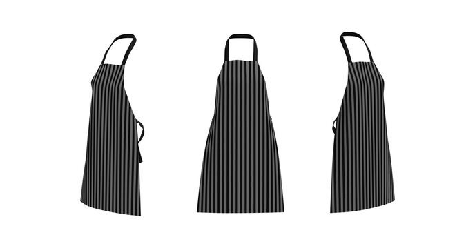 Blank  aprons, apron mockup, clean apron, design presentation for print, 3d illustration, 3d rendering