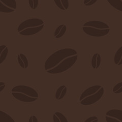 Brown Coffee beans seamless pattern background. Great for wallpaper, packaging design.