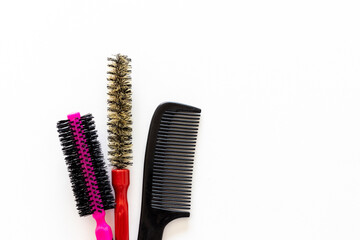 combs on white background isolated