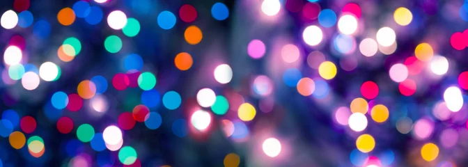 Foto op Canvas Abstract colorful shiny bokeh in Christmas night © PhotoIris2021