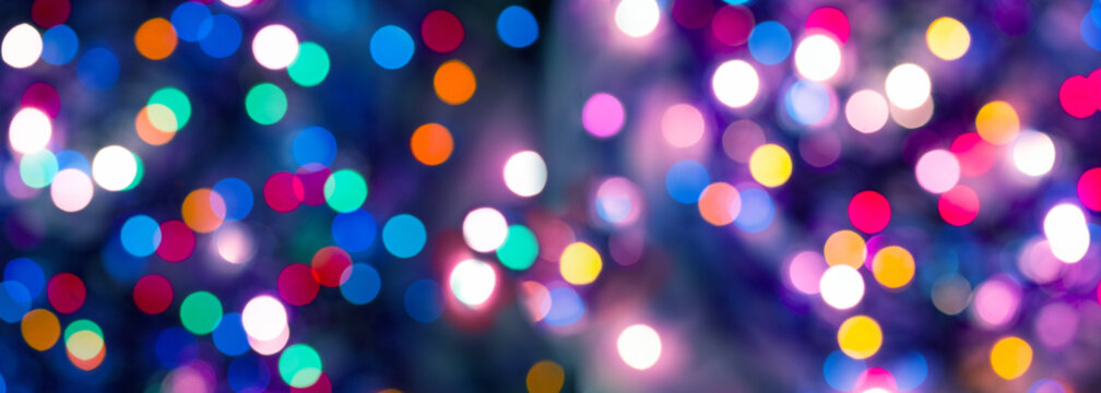 Abstract colorful shiny bokeh in Christmas night