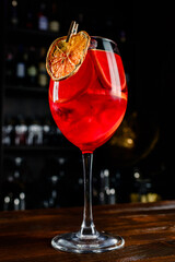 Golden orange cocktail aperol sprizz