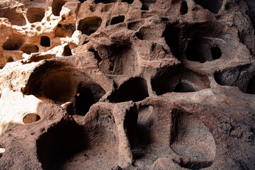 View on the Caves of Valeron on Las Palmas Island, Spain