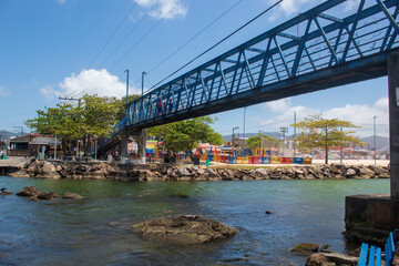 Ponte do Canal da Barra na Praia da Barra da Lagoa,  Florianopolis,  Santa Catarina, Brasil,...