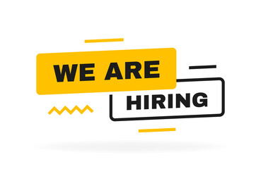 We are hiring banner design with geometric elements. Banners template design for business, promotion, sale and advertising. Vector illustration