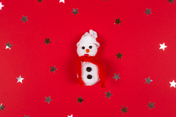New Year's or Christmas handmade craft - snowman
