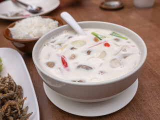 Fototapeta na wymiar coconut milk soup with chicken